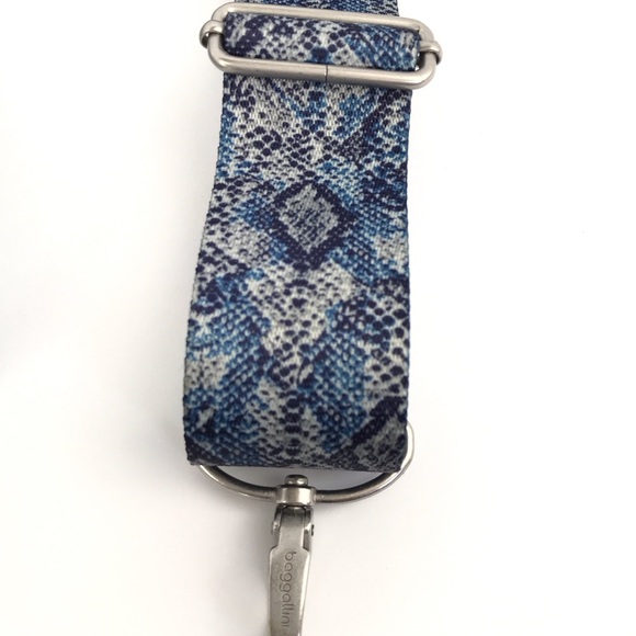 BAGGALINI Replacement Wide Crossbody Bag Strap Blue/Gray Python Animal Print - Picture 5 of 5